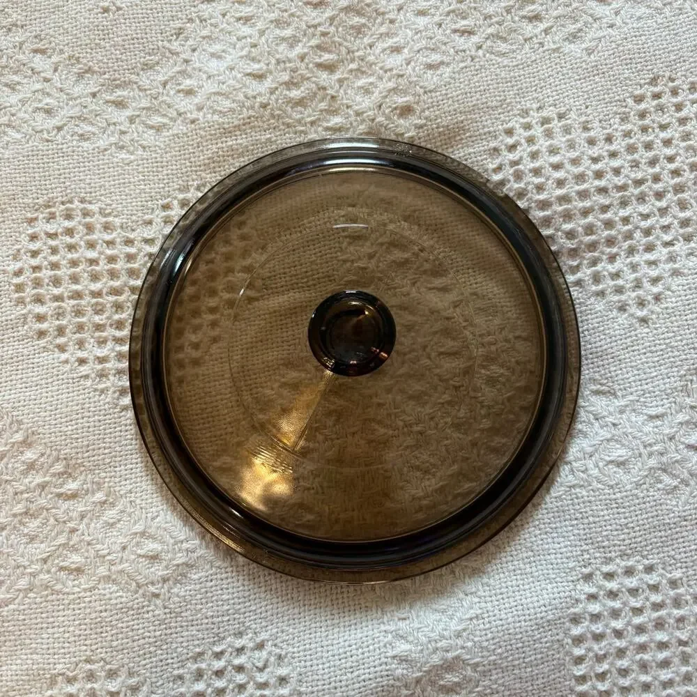 Vintage Pyrex Vision amber glass replace lid, model P-81-C